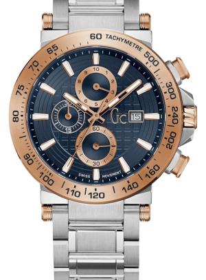 Guess Stainless Steel Chronograph Blue Dial Men Watch-Y37003G7, Silver Band