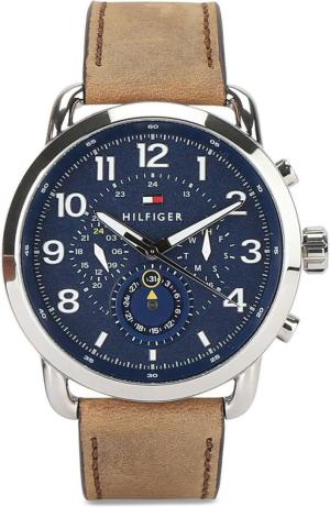 Tommy Hilfiger Quartz Multifunction Blue Dial Leather Strap Watch for Men