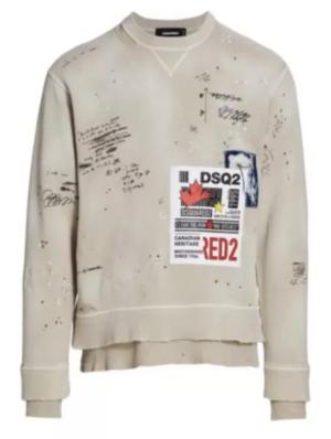 NWT DSQUARD2 Men’s Patched Crewneck Sweatshirt