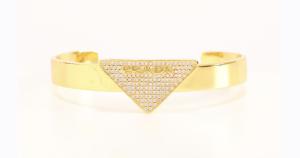Alphabet P Gold Open Bracelet