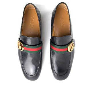 GUCCI GG Web Leather Loafer Black