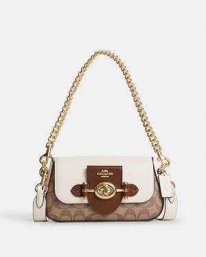 COACH Brie Shoulder Bag In Colorblock Signature Canvas