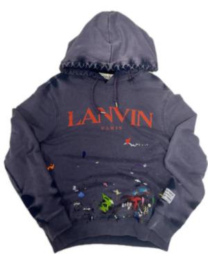 Lanvin x Gallery Dept. Logo Paint Hoodie Navy