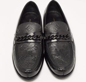Louis Vuitton Black Leather Slip On Loafers 