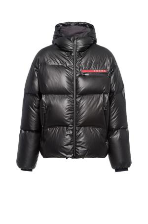 Light Re-Nylon hooded puffer jacket