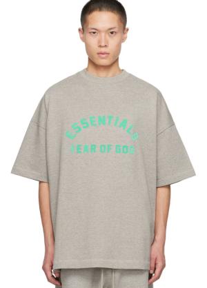 FEAR OF GOD ESSENTIALS Gray Crewneck T-Shirt