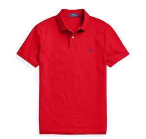 Polo Ralph Lauren Men Red Custom  Fit Mesh Polo