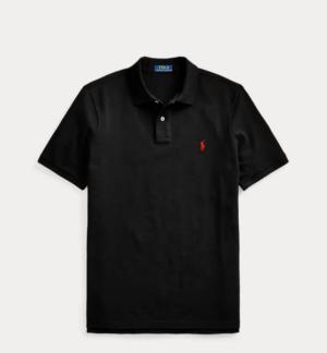 Polo Ralph Lauren Men black  Custom  Fit Mesh Polo