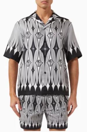 AMIRI Argyle Monogram Print Shirt in Silk