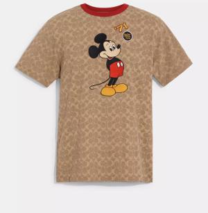 Disney X Coach Mickey Mouse Signature T Shirt In Organic Cotton