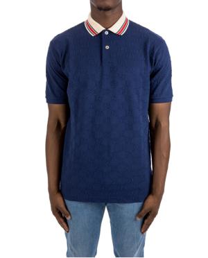 GG Supreme Blue embroidery  Polo Shirt