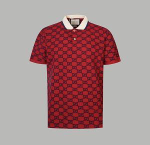 Gucci Gucci Red Logo Embroidered Cotton Pique Polo T-Shirt 