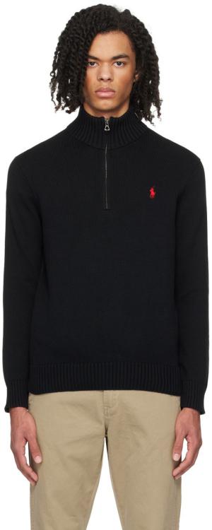 POLO RALPH LAUREN Black Half-Zip Sweater
