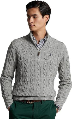POLO RALPH LAUREN Men's Long Sleeve Cotton Cable 1/2 Zip