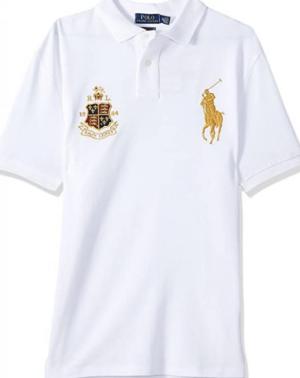 POLO RALPH LAUREN Men’s white custom slim fit polo shirt
