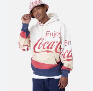 KITH x Coca Cola Crossover Moutains Logo hooded Drawstring Unisex Cream Yellow 