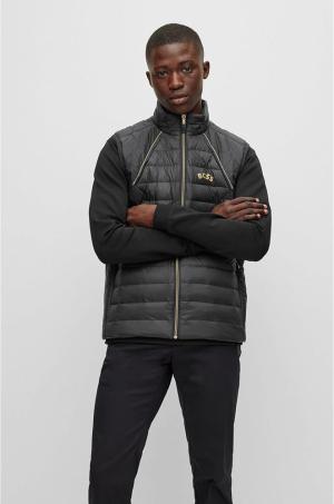 BOSS Mens V Sarek Capsule-artwork down gilet with water-repellent finish