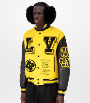 Leather Embroidered Varsity