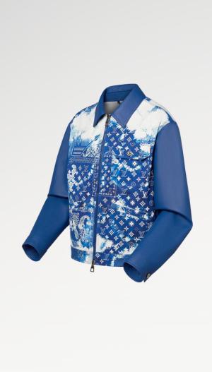 Monogram Bandana Mix Leather Denim Blouson