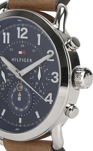 Tommy Hilfiger Quartz Multifunction Blue Dial Leather Strap Watch for Men
