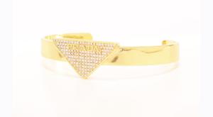 Alphabet P Gold Open Bracelet