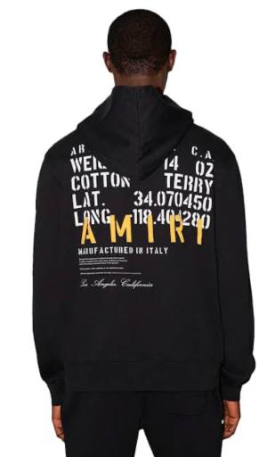 Amiri Men's Black Military Specs Stencil Hoodie