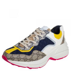 Gucci Multicolor GG Canvas And Leather Rhyton Sneakers