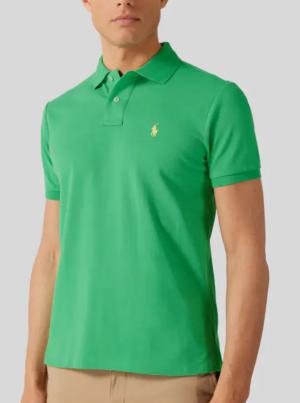Polo Ralph Lauren Men Green Custom Fit Mesh Polo