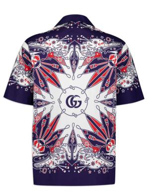 Double G Bandana Print cotton shirt 