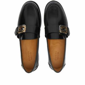 Gucci Men's GG Buckle Loafer in Black