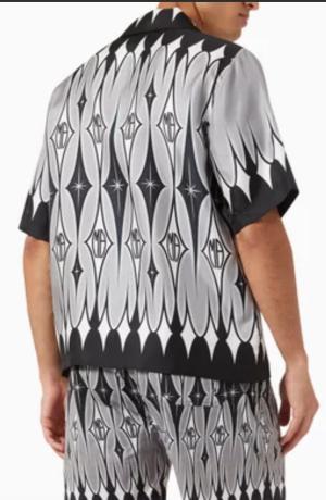 AMIRI Argyle Monogram Print Shirt in Silk