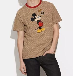 Disney X Coach Mickey Mouse Signature T Shirt In Organic Cotton