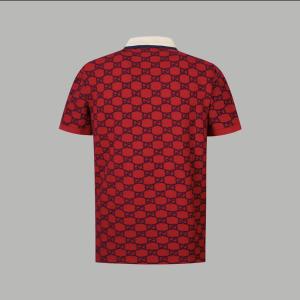 Gucci Gucci Red Logo Embroidered Cotton Pique Polo T-Shirt 