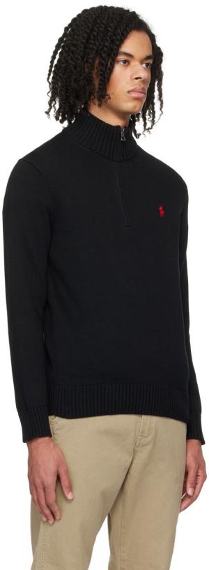 POLO RALPH LAUREN Black Half-Zip Sweater