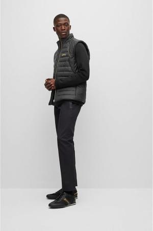 BOSS Mens V Sarek Capsule-artwork down gilet with water-repellent finish