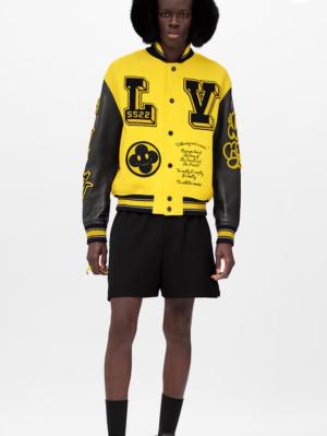 Leather Embroidered Varsity