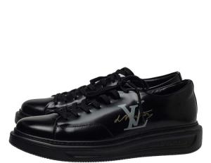 Louis Vuitton Black Leather Beverly Hills Sneakers