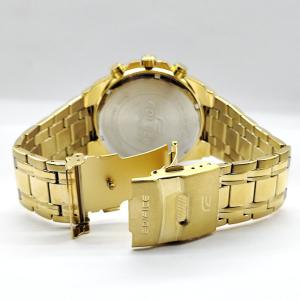 Casio Edifice EFR-539SG-1AVUD Chronograph Black Dial Gold Plated Watch For Men