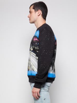 AMIRI PAINTED CITY CREWNECK SWEATSHIRT BLACK