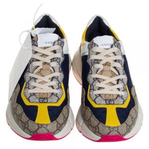 Gucci Multicolor GG Canvas And Leather Rhyton Sneakers