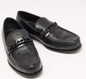 Louis Vuitton Black Leather Slip On Loafers 