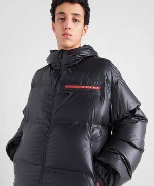 Light Re-Nylon hooded puffer jacket