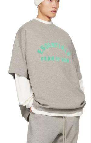 FEAR OF GOD ESSENTIALS Gray Crewneck T-Shirt