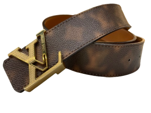 LV Initiales Belt Limited Edition Blurry Monogram Canvas Wide 85