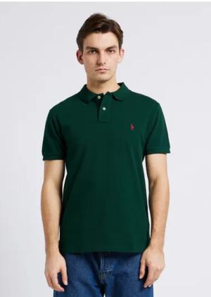Polo Ralph Lauren Men Green Custom Fit Mesh Polo