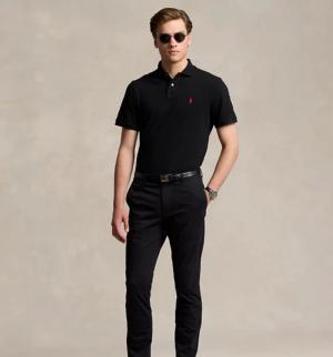 Polo Ralph Lauren Men black  Custom  Fit Mesh Polo