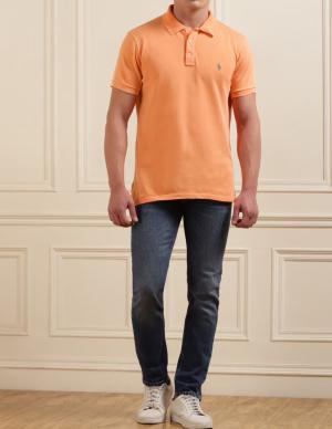 Polo Ralph Lauren Men orange Custom Fit Mesh Polo