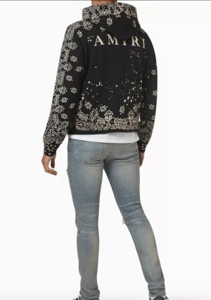 AMIRI Bandana Bleach Hoodie in Cotton Fleece
