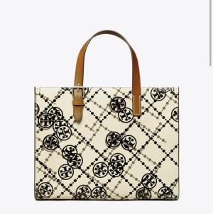 TORY BURCH T MONOGRAM LEATHER HIGH FREQUENCY TOTE BAG