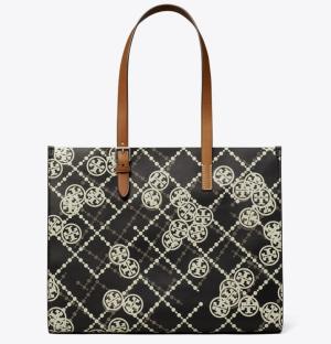 TORY BURCH T MONOGRAM LEATHER HIGH FREQUENCY TOTE BAG